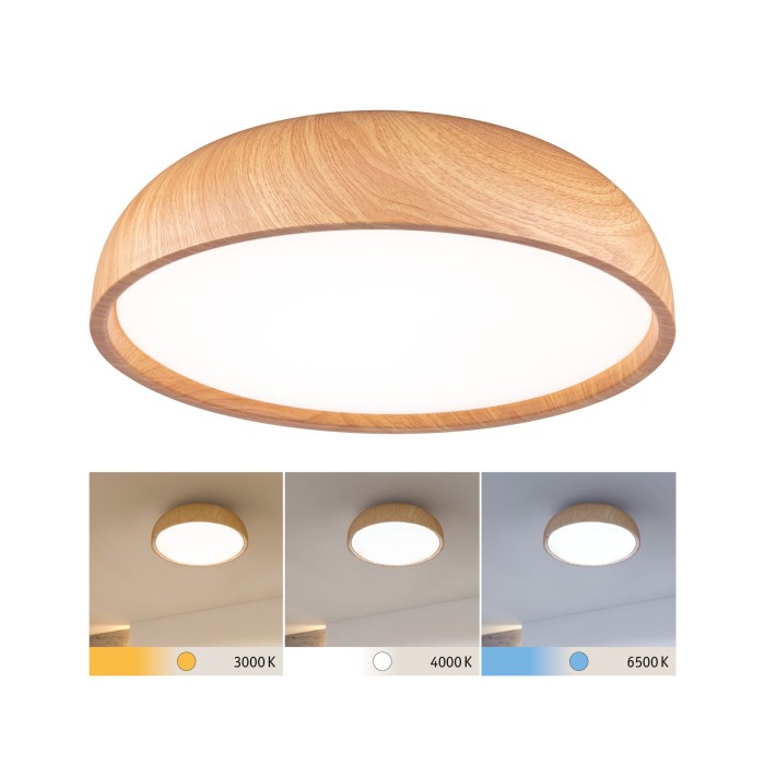 Plafonieră baie Oka LED, IP44, White Switch, 950lm, 230V, 24W, asect lemn [2]