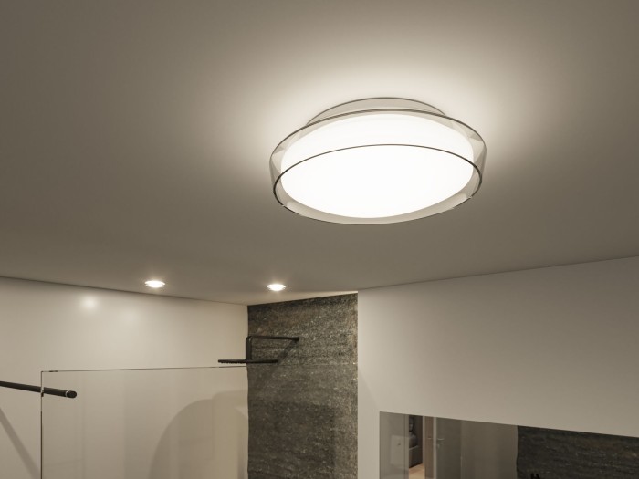 Plafonieră de baie Luena LED, IP44, 3000K, 860lm, 230V, 16,5W, sticlă-crom [6]