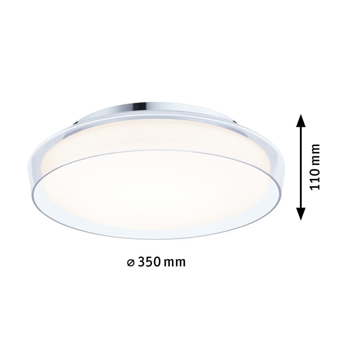Plafonieră de baie Luena LED, IP44, 3000K, 860lm, 230V, 16,5W, sticlă-crom [10]