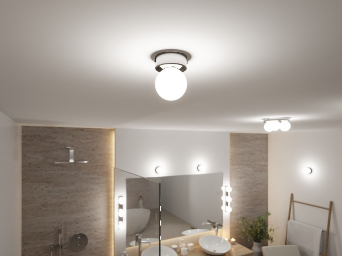 Plafonieră Gove, IP44, G9, 230V, max. 20W, crom, satin [6]