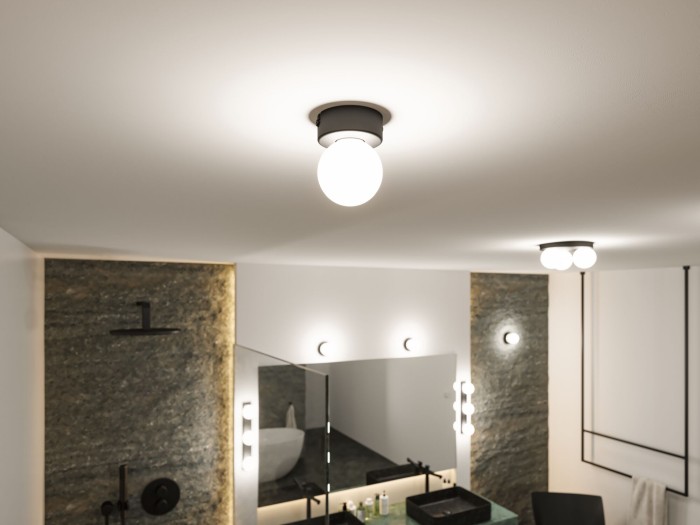 Plafonieră Gove, IP44, G9, 230V, max. 20W, negru mat, satin [6]