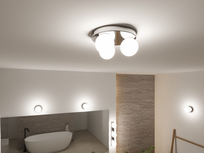 Plafonieră Gove, IP44, G9, 230V, max. 3x20W, crom, satin [6]