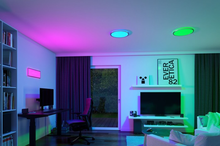 Plafonieră LED Atria Shine dreptunghiulară 580x200mm RGBW, crom mat [8]
