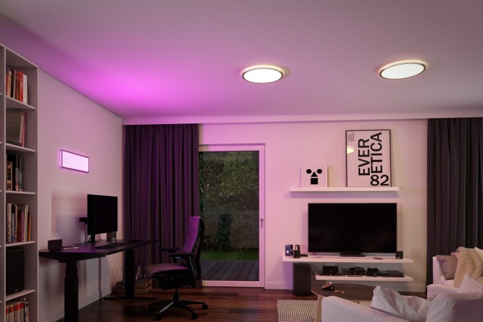 Plafonieră LED Atria Shine rotundă 420mm RGBW, crom mat [8]