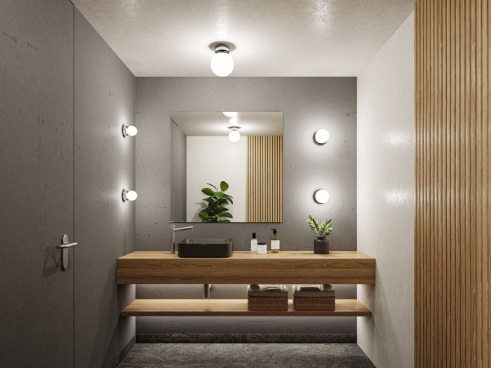Plafonieră LED Gove, IP44, 3000K, 900lm, 230V, 9W, crom, satin [4]