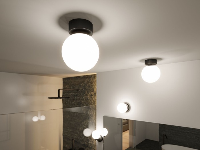 Plafonieră LED Gove, IP44, 3000K, 900lm, 230V, 9W, negru mat, satin [8]