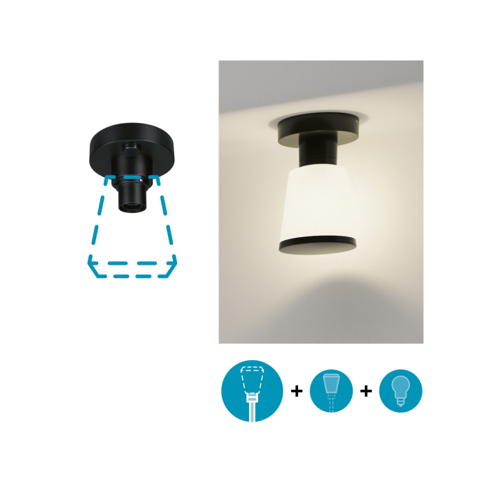 Plafonieră bază ModuShine, IP44, rotund, antracit, E27, max. 15W [3]