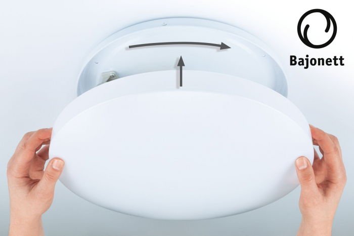 Plafonieră de baie sau exterior Axin, IP44, E27, 230V, max. 2x18W, flux luminos variabil, alb [3]