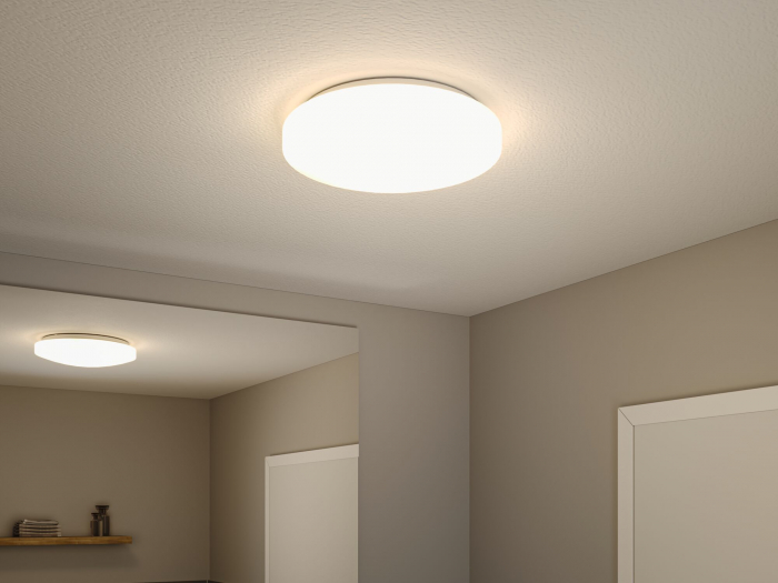 Plafonieră de baie sau exterior Axin, IP44, E27, 230V, max. 2x18W, flux luminos variabil, alb [5]