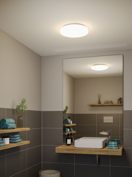 Plafonieră de baie sau exterior Axin, IP44, E27, 230V, max. 2x18W, flux luminos variabil, alb [4]