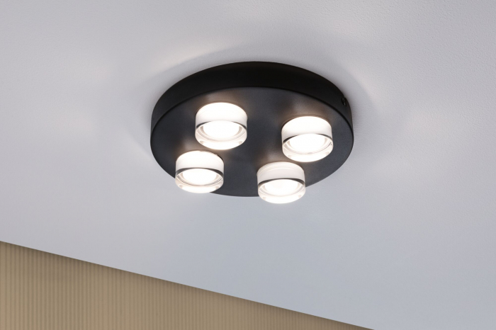 Plafonieră Kame, IP44, 3000K, 2000lm, 230V, 4x4,2W, negru Signal [5]