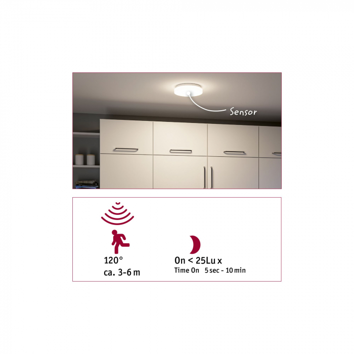 Plafonieră LED Luiana, IP44, 3000-5700K, 1750lm, 230V, 16,5W, alb, cu senzor de mișcare [10]