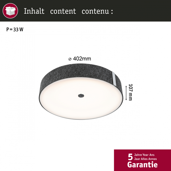 Plafonieră LED Malika, 2700K, 2300lm, 230V, 29W, antracit, cu flux luminos variabil în 3 pași [7]