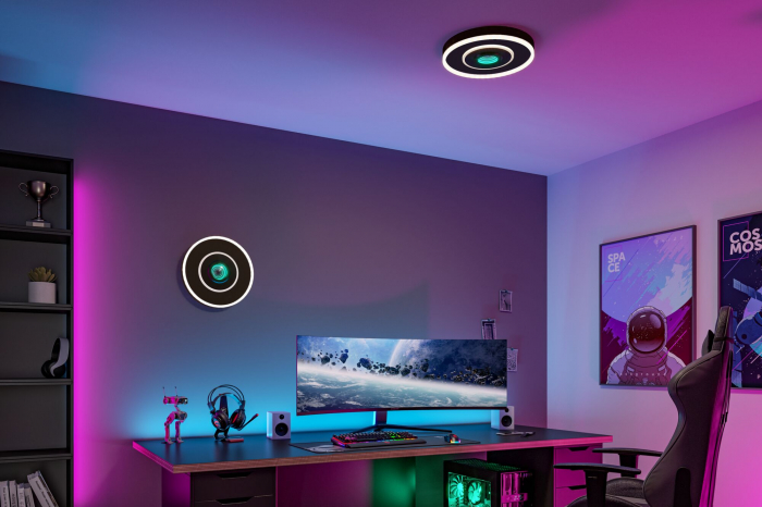 Plafonieră LED Spaceglow, RGB, 230V, 22W, negru mat [19]