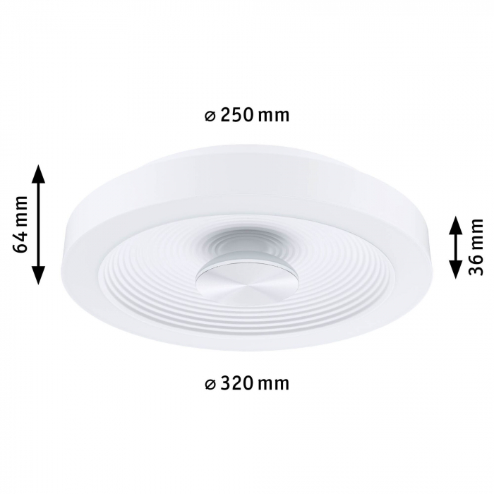 Plafonieră LED Volea, IP44, 3000K, 470lm/1650lm, 230V, 3,5/1x13W, flux luminos variabil, alb-argintiu [7]