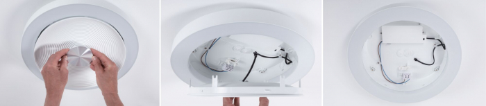 Plafonieră LED Volea, IP44, 3000K, 470lm/1650lm, 230V, 3,5/1x13W, flux luminos variabil, alb-argintiu [6]
