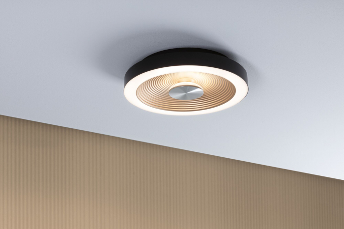 Plafonieră LED Volea, IP44, 3000K, 470lm/1650lm, 230V, 3,5/1x13W, flux luminos variabil, negru-auriu [3]