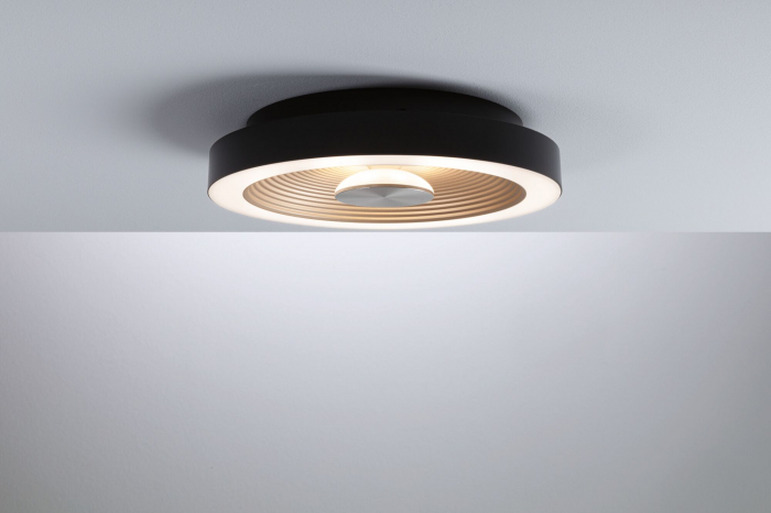 Plafonieră LED Volea, IP44, 3000K, 470lm/1650lm, 230V, 3,5/1x13W, flux luminos variabil, negru-auriu [2]