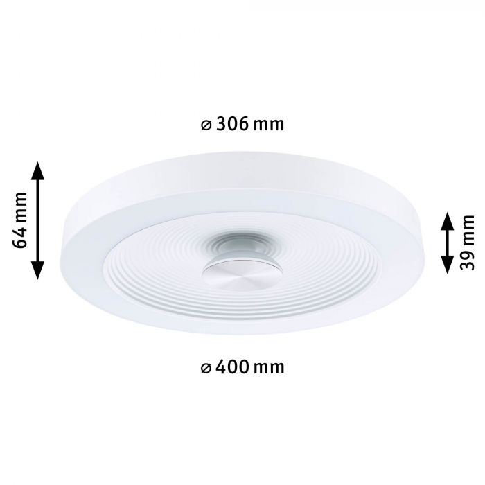 Plafonieră LED Volea, IP44, 3000K, 500lm/2400lm, 230V, 4/1x18,5W, flux luminos variabil, alb-argintiu [8]