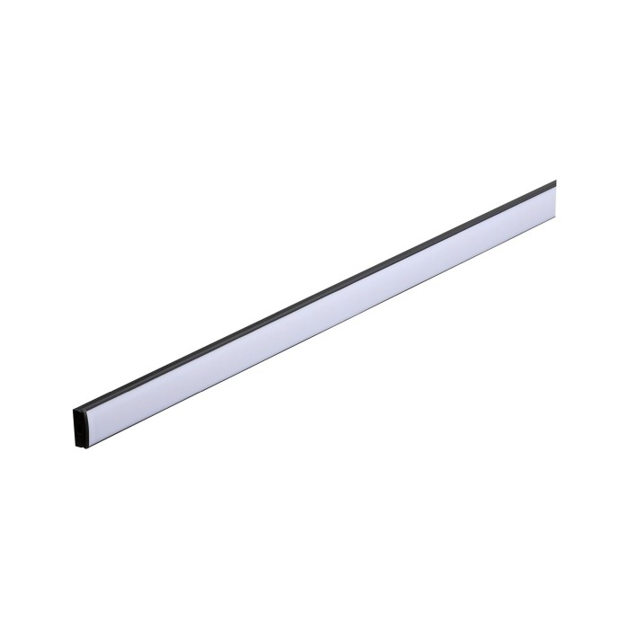 Profil Base pentru bandă LED, 2m, negru, cu difuzor alb [7]