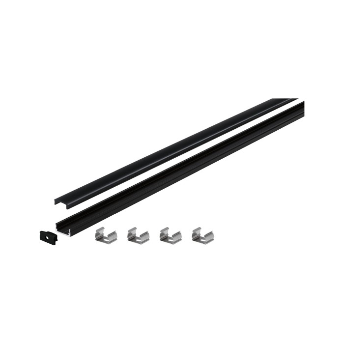 Profil Base pentru bandă LED, difuzor negru, 2m, negru [8]