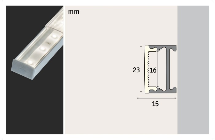 Profil pentru bandă LED Square 2m aluminiu/satin [2]