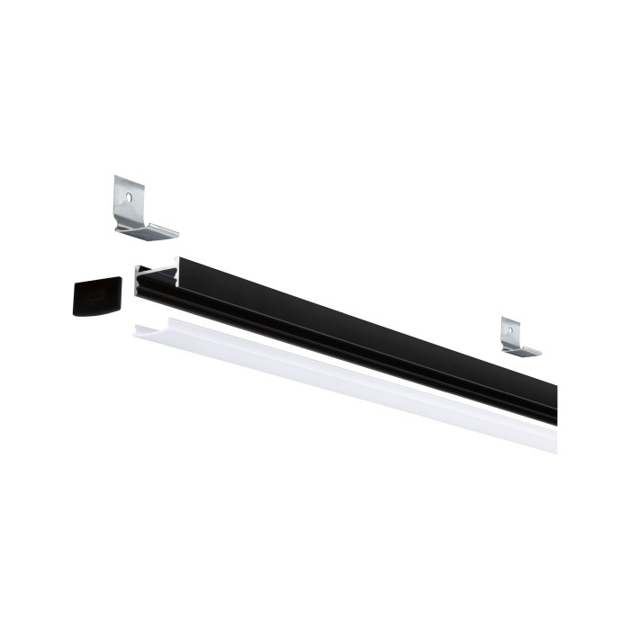 Profil Square pentru bandă LED, 1m, negru, cu difuzor alb [3]
