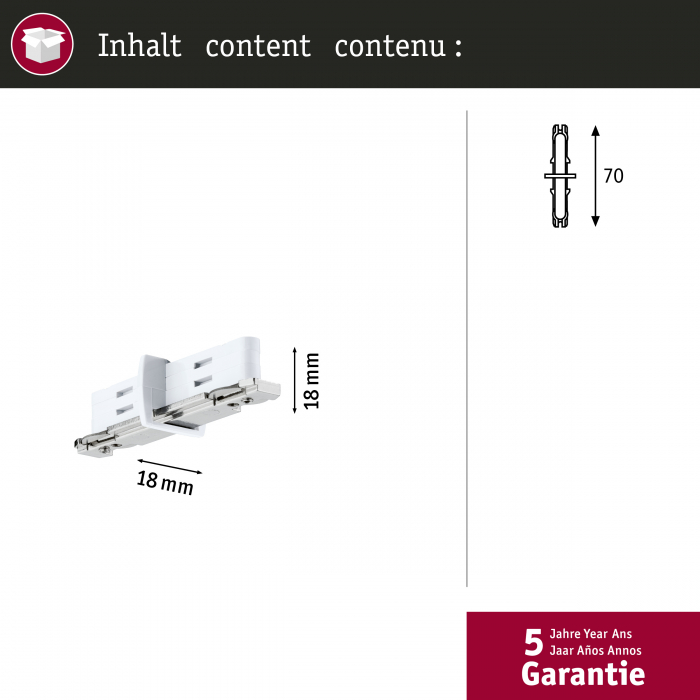 Separator de curent URail 70x18mm, alb Signal [4]