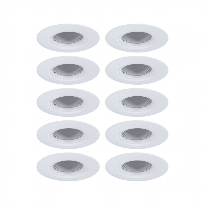 Set 10 spoturi incastrabile, fixe, rotunde, GU10, max. 10x10W, 230V, alb [1]