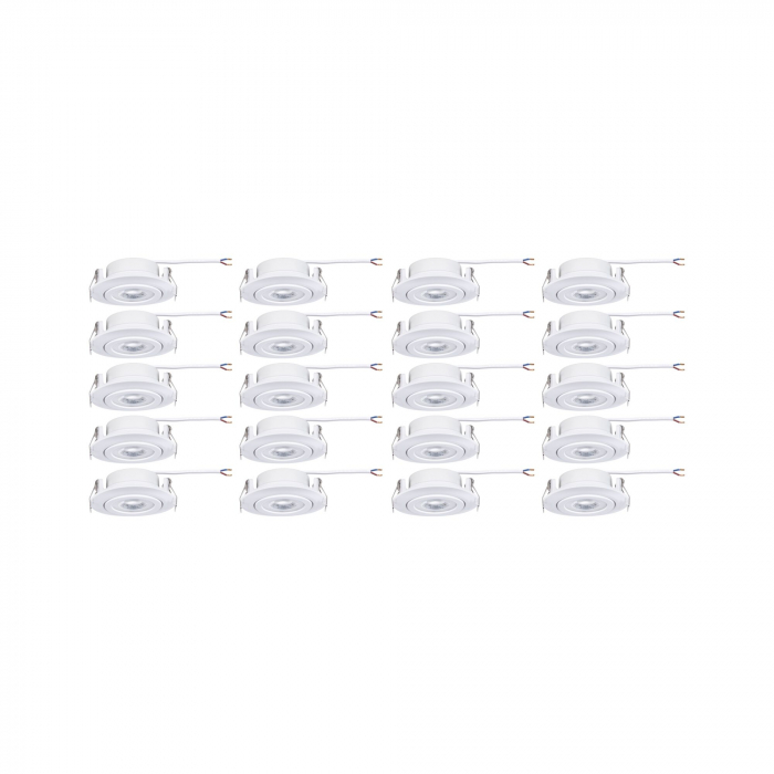 Set 20 spoturi încastrabile LED, orientabile, 70°,  20x4,8W, 20x450lm, 230V, 3000K, alb mat [4]