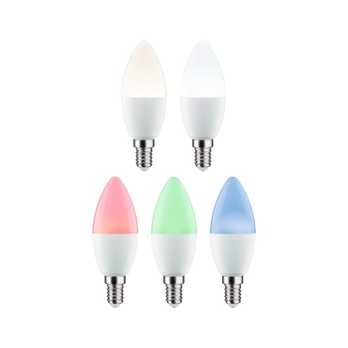 Set 3 becuri LED lumânare, 230V, Standard Smart Home Zigbee 3.0, E14, 3x470lm, 3x5W, RGBW+, flux luminos variabil, mat [4]