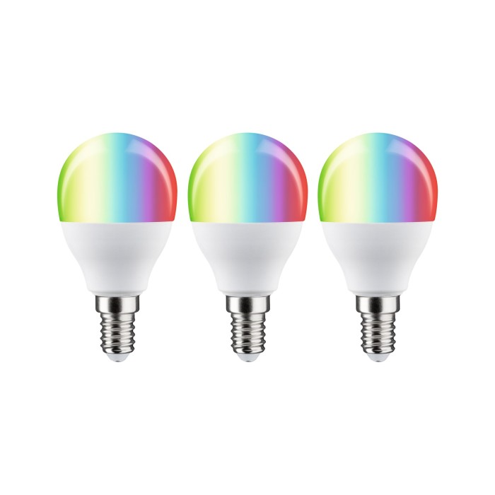 Set 3 becuri LED miniglob, 230V, Standard Smart Home Zigbee 3.0, E14, 3x470lm, 3x5W, RGBW+, flux luminos variabil, mat [2]
