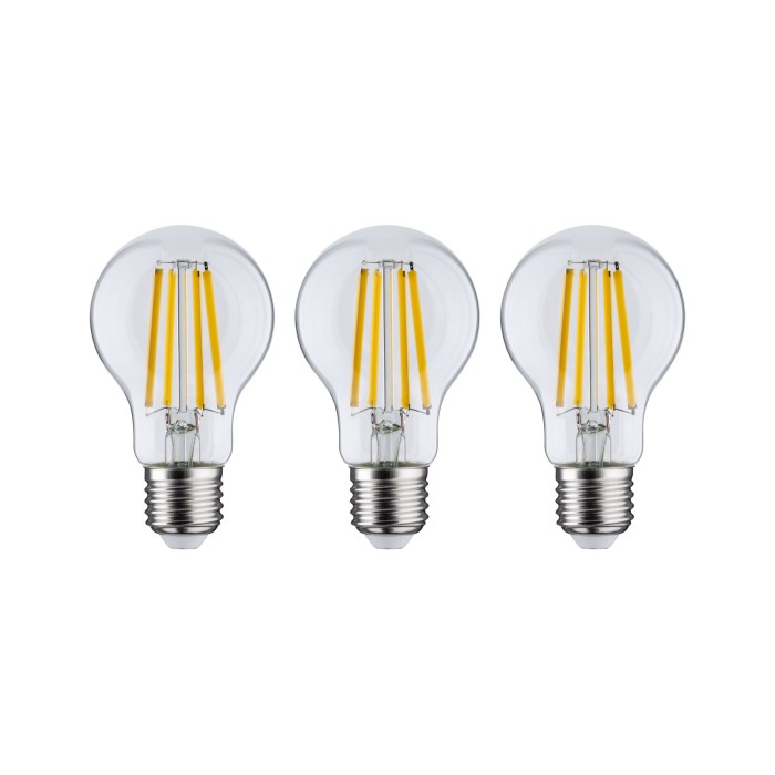 Set 3 becuri LED pară, cu filament, Eco-Line, 230V, E27, 3x840lm, 3x4W, 3000K, clar [2]