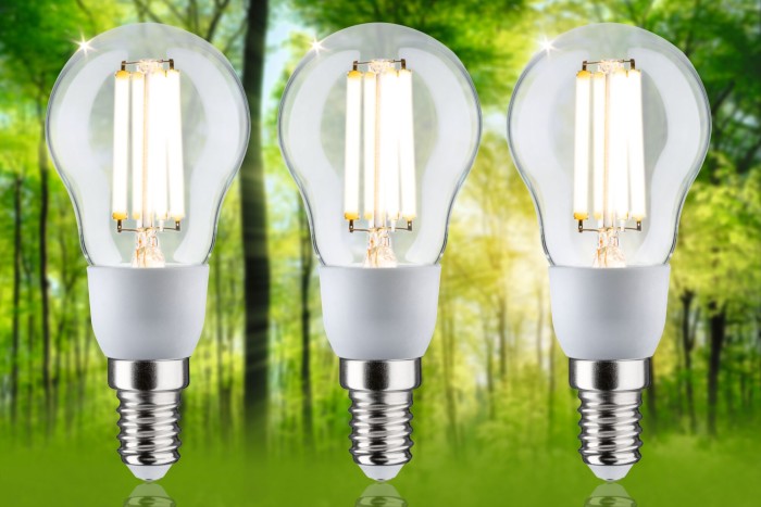 Set 3 becuri miniglob LED, cu filament, Eco-Line, 230V, E14, 100mm, 3x525lm, 3x2,5W, 3000K, clar [3]