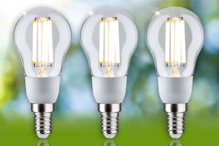 Set 3 becuri miniglob LED, cu filament, Eco-Line, 230V, E14, 100mm, 3x525lm, 3x2,5W, 3000K, clar [4]