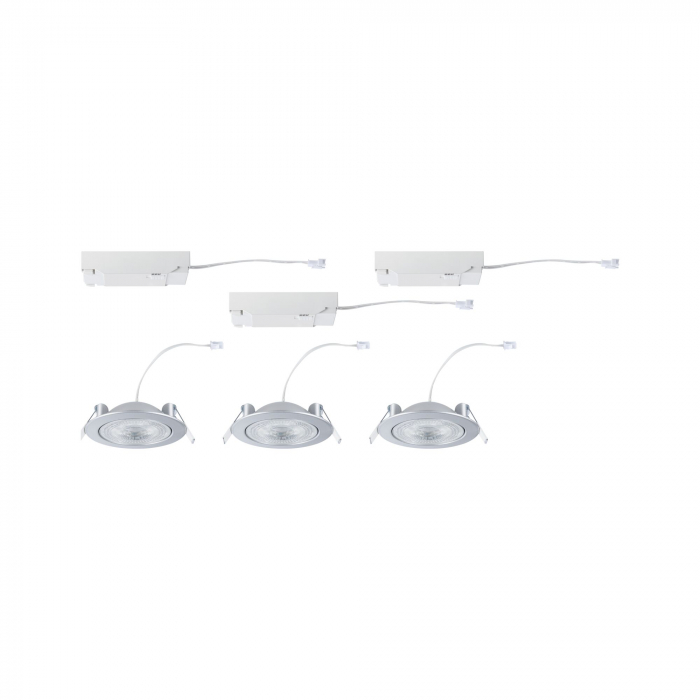Set 3 spoturi încastrabile Aumus LED, rotunde, 105mm, 90°, 3x5W, 3x700lm, 230V, flux luminos variabil în 3 pași, temperatură de culoare variabilă 2700 - 6500K, crom mat [9]