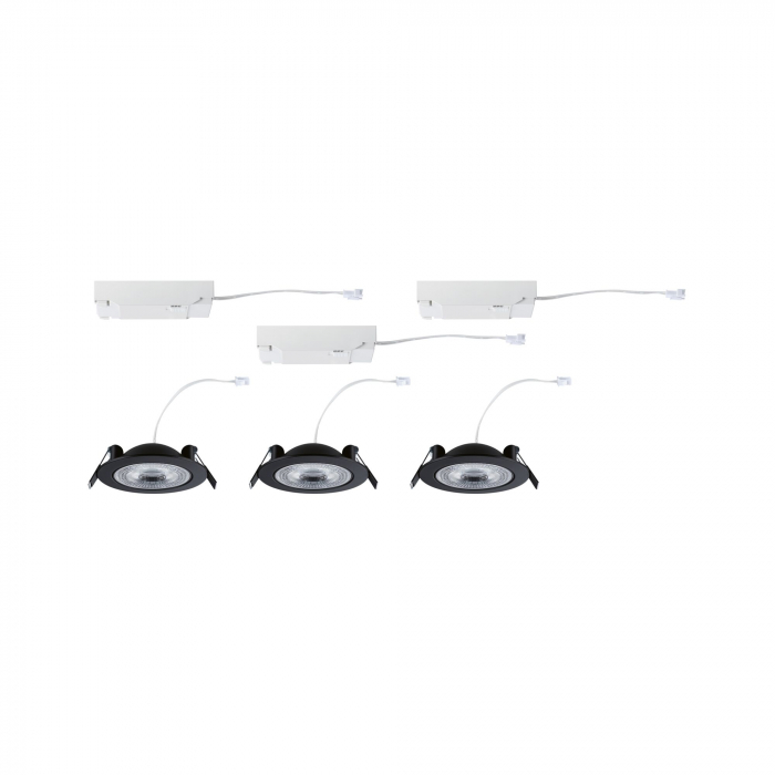 Set 3 spoturi încastrabile Aumus LED, rotunde, 105mm, 90°, 3x5W, 3x700lm, 230V, flux luminos variabil în 3 pași, temperatură de culoare variabilă 2700 - 6500K, negre [9]