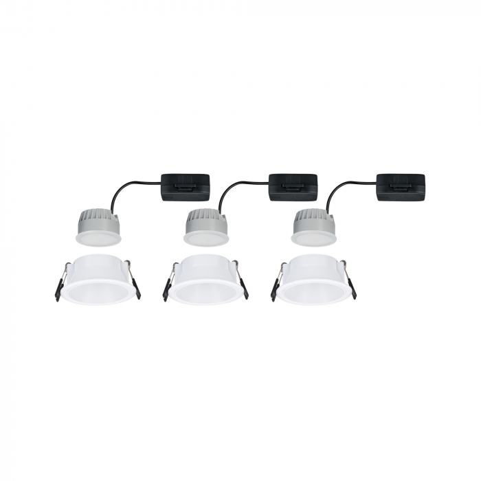 Set 3 spoturi încastrabile LED Cole, IP44, rotunde, Coin 3x6W, 3x470lm, 230V, 2700K, alb, flux luminos variabil în 3 pași [4]