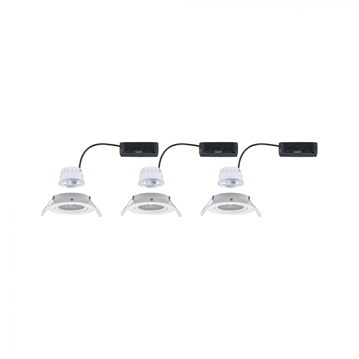 Set 3 spoturi încastrabile LED Nova Coin, rotunde, 84mm, 50°, 3x2,8W, 3x505lm, 230V, 4000K, alb mat [4]