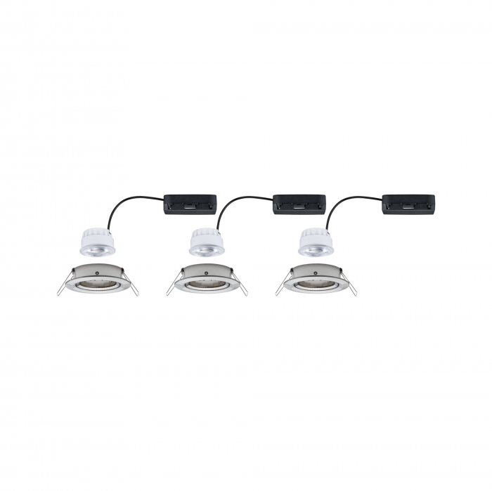 Set 3 spoturi încastrabile LED Nova Coin, rotunde, 84mm, 50°, 3x2,8W, 3x505lm, 230V, 4000K, metal mat [4]