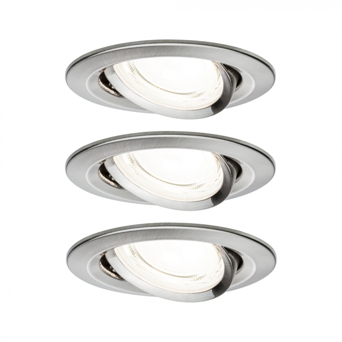 Set 3 spoturi încastrabile LED Nova Coin, rotunde, 84mm, 50°, 3x2,8W, 3x505lm, 230V, 4000K, metal mat [1]