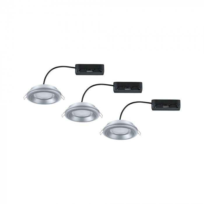 Set 3 spoturi încastrabile LED Sormus, IP65, rotunde, 100mm, 3x4,8 / 1,5W, 560lm / 180lm, 230V,  3000K, crom mat [11]