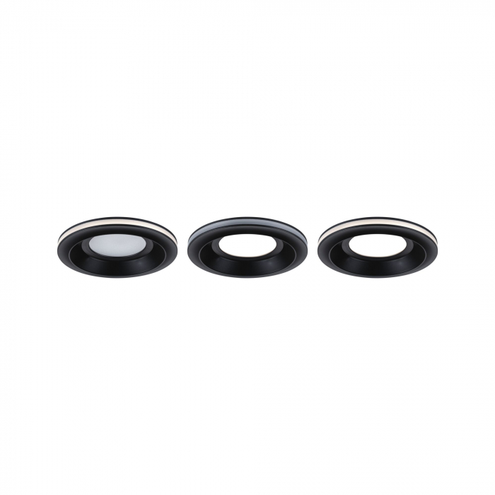 Set 3 spoturi încastrabile LED Sormus, IP65, rotunde, 100mm, 3x4,8 / 1,5W, 560lm / 180lm, 230V,  3000K, negru mat [8]