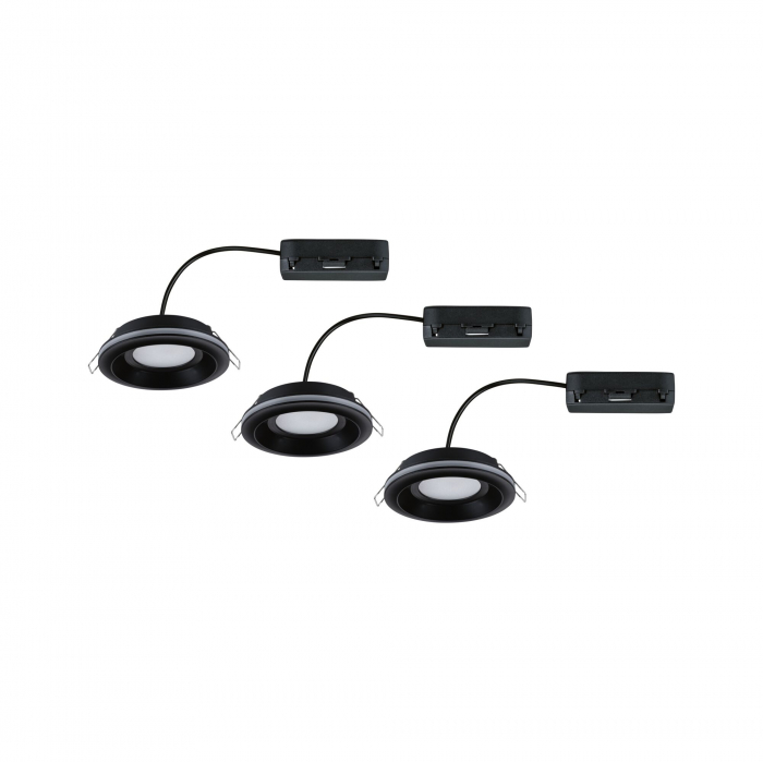 Set 3 spoturi încastrabile LED Sormus, IP65, rotunde, 100mm, 3x4,8 / 1,5W, 560lm / 180lm, 230V,  3000K, negru mat [5]