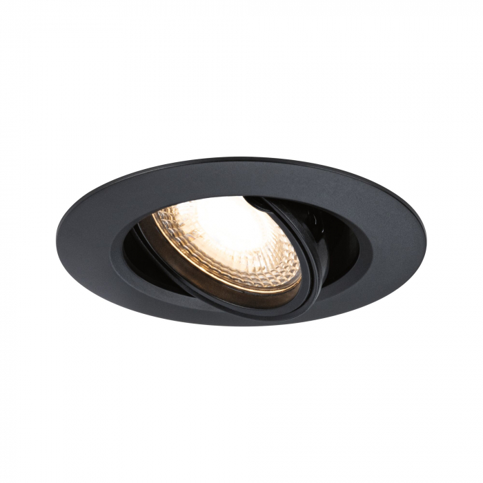 Set 3 spoturi încastrabile, orientabile, rotunde, 90mm, 30°, GU10, max. 3x10W, 230V, negru mat [2]