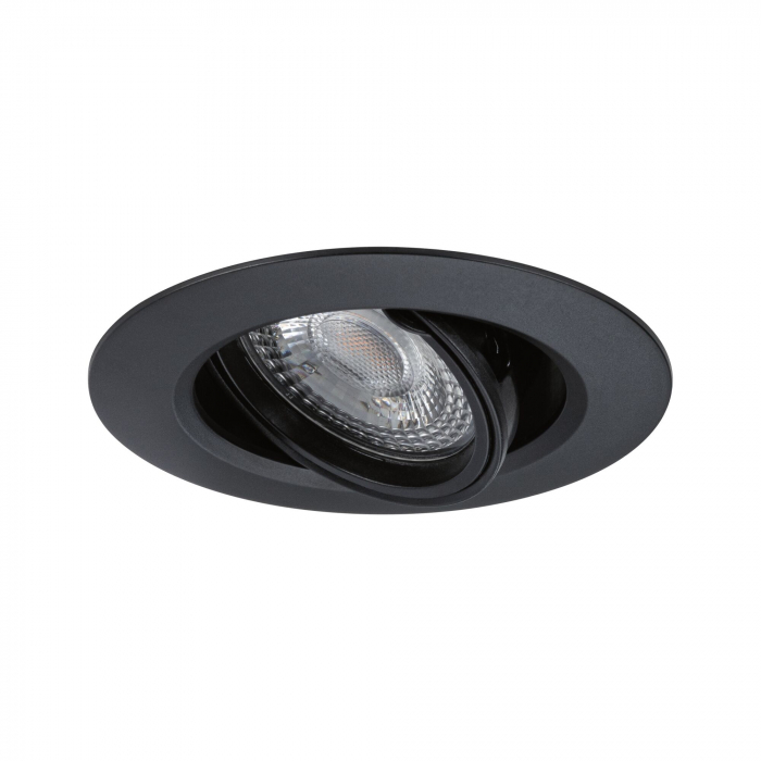 Set 3 spoturi încastrabile, orientabile, rotunde, 90mm, 30°, GU10, max. 3x10W, 230V, negru mat [3]