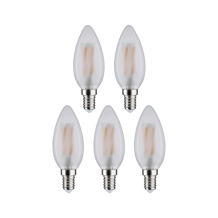 Set 5 becuri lumânare cu filament, 230V, E14, 5x470lm, 5x4,8W, 2700K, mat [2]