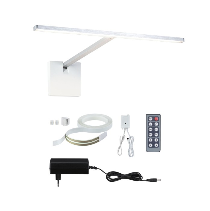 Set aplică LED pentru tablouri Xana, 2700K, 420lm, 230/24V, 5,5W, cu flux luminos variabil, aluminiu periat [3]