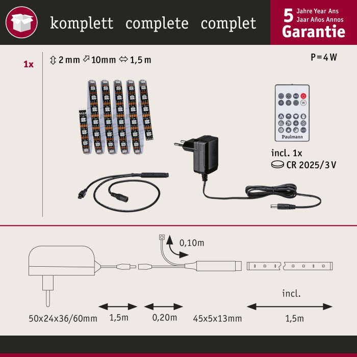 Set complet bandă EntertainLED Dynamic RGB, 1,5m, 3W, 60LEDs/m, 5VA [5]
