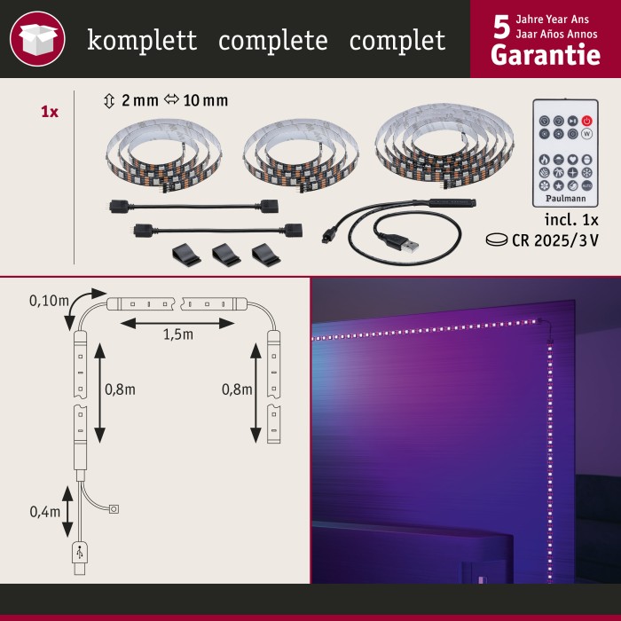 Set bandă USB TV 75 Dynamic Rainbow [5]